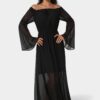 Off the Shoulder Bell Sleeve Maxi Dress