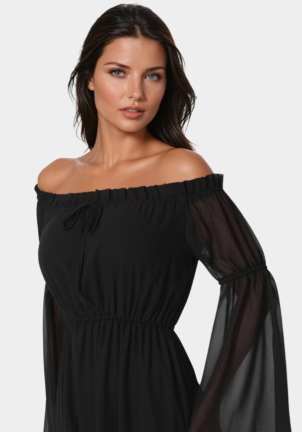Off the Shoulder Bell Sleeve Maxi Dress
